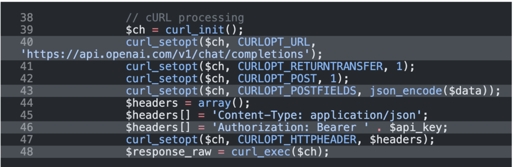 openai php curl